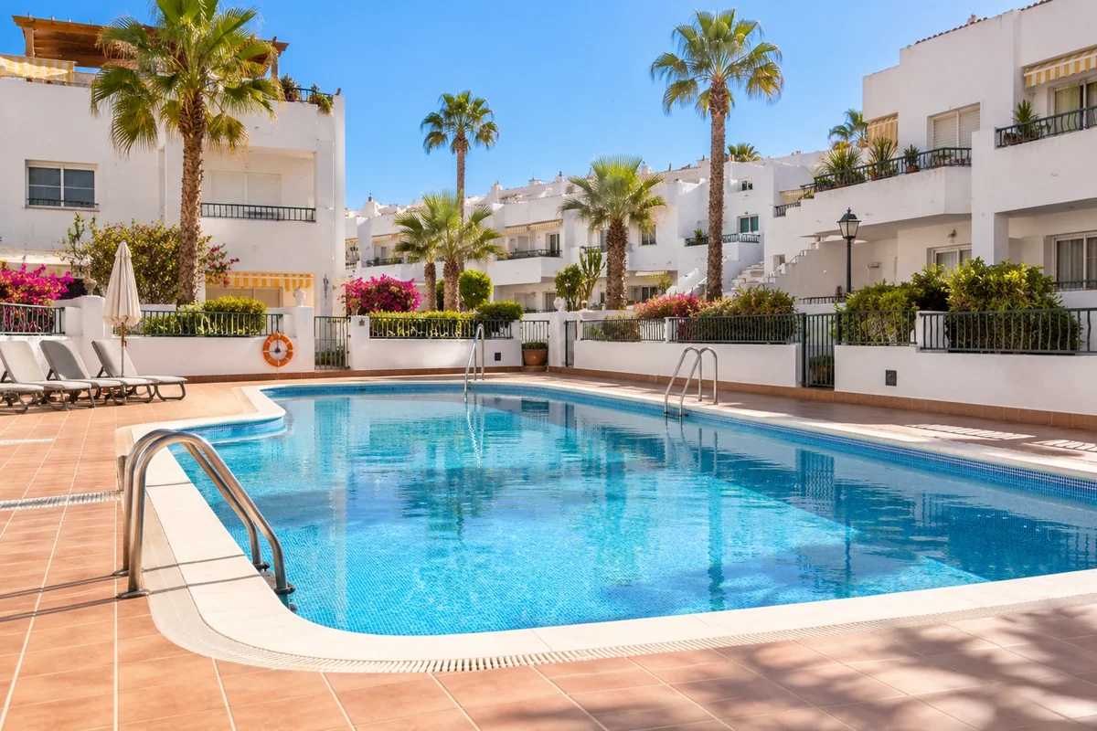 Communal pool at an apartment complex in the south of Gran Canaria